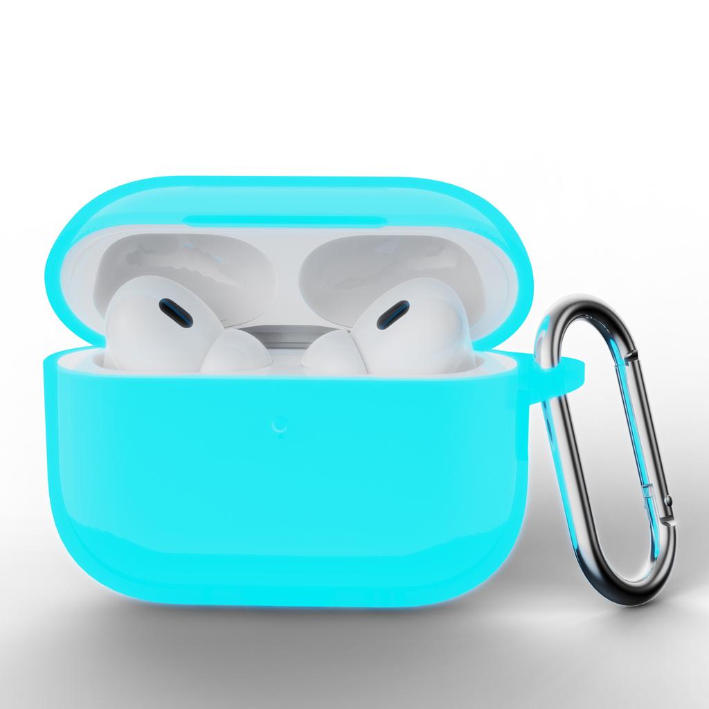 Solid color silicone one-piece earphone case for AirPods PRO1 Bluetooth earphone case with hook