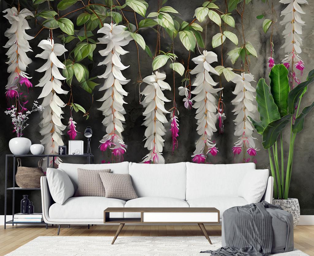 Wallpaper Flowers Concrete Botany