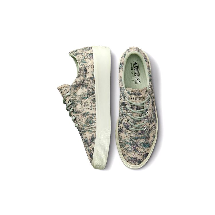 Кроссовки унисекс John Elliott x Converse Skid Grip Французский дуб Зеленый Экрю 172578C