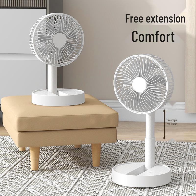 Foldable 6-inch USB Charging Mini Desktop Fan with Telescopic Head and Long Battery Life
