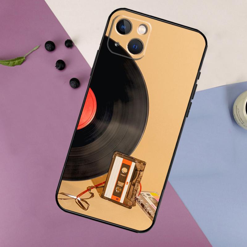 Vinyl Record Music Phone Case For iPhone 11 12 13 14 16 15 Pro Max Mini 7 8 Plus X XR XS Max Bumper Cases Cover