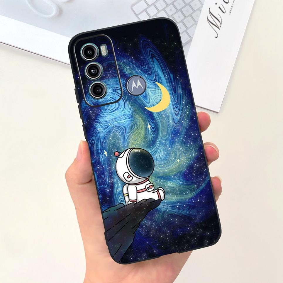 For Cover Motorola Moto G60 5G G50 5G 4G Back Shell Goth Black Night Stylish Cartoon Pattern Funda Case Motorola G50 G60 5G Soft