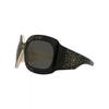 Gucci Shield Frame Acetate Sunglasses Black Black Grey