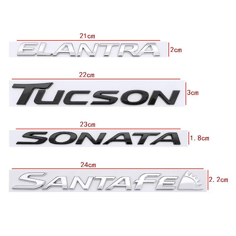 rlapg3 ABS Car Trunk Rear Badge Sticker for Hyundai ELANTRA SANTAFE TUCSON SONATA Logo Auto Decal Emblem Exterior Accessories