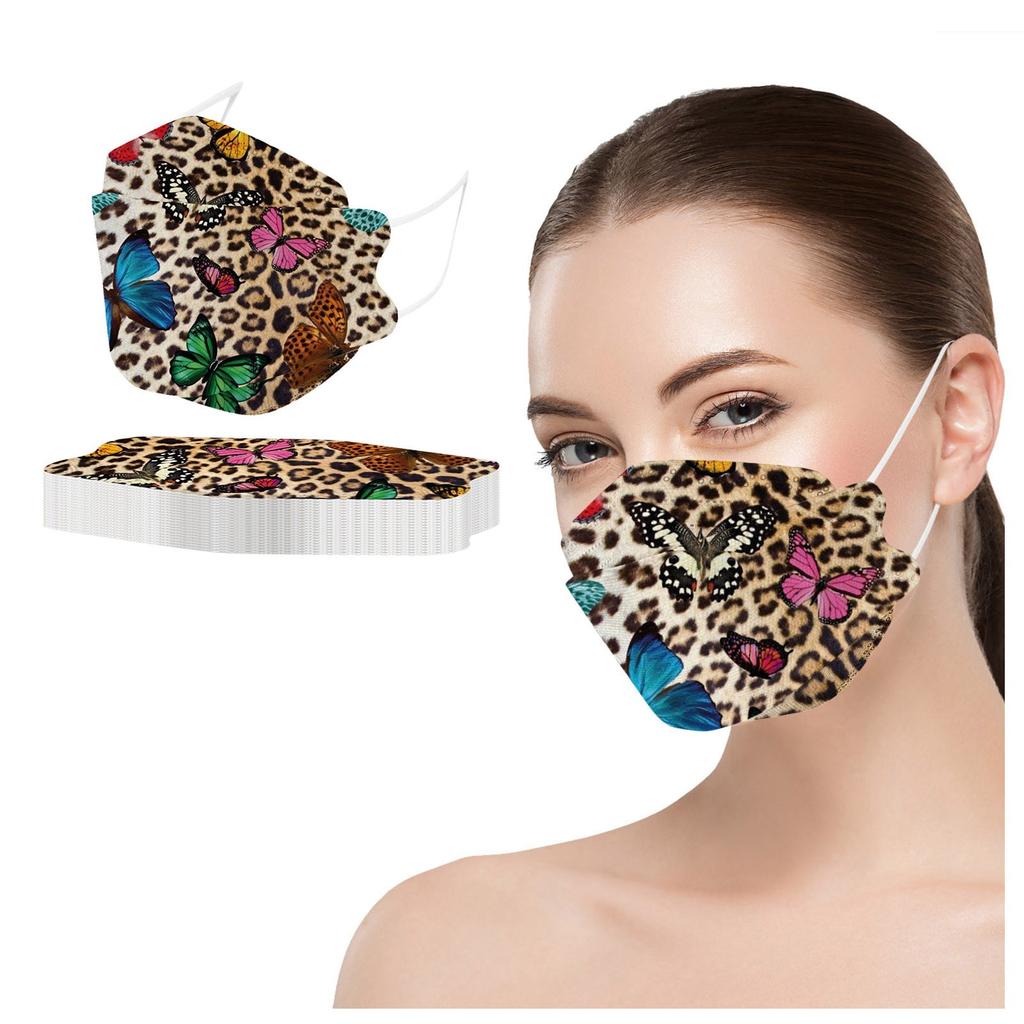 Взрослая леопардовая бабочка с принтом на открытом воздухе профилактическая маска для лица 