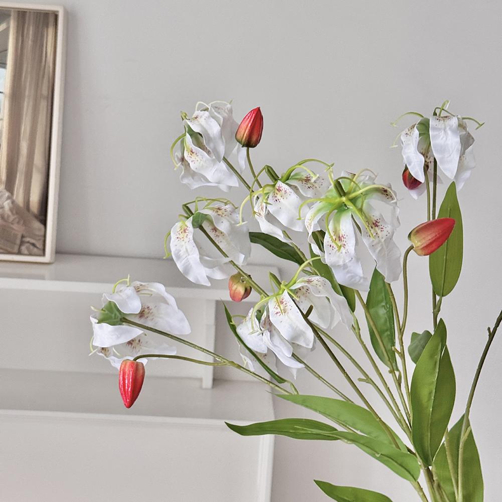 Creative Prop Use Artificial Flower Gloriosa Lily Lifelike Texture