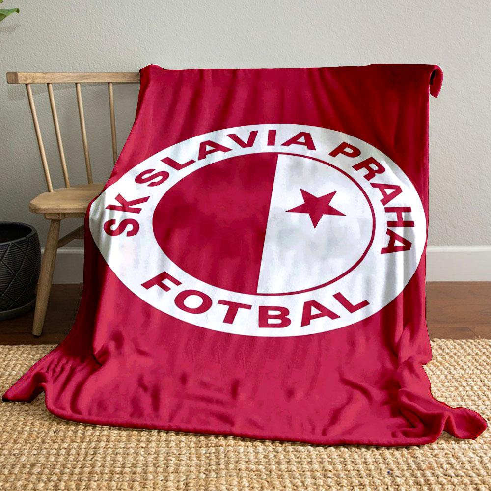 SK Slavia Praha Logo Blanket Design Patterned blanket, flannel, suitable for all seasons, home decor, warm and cozy