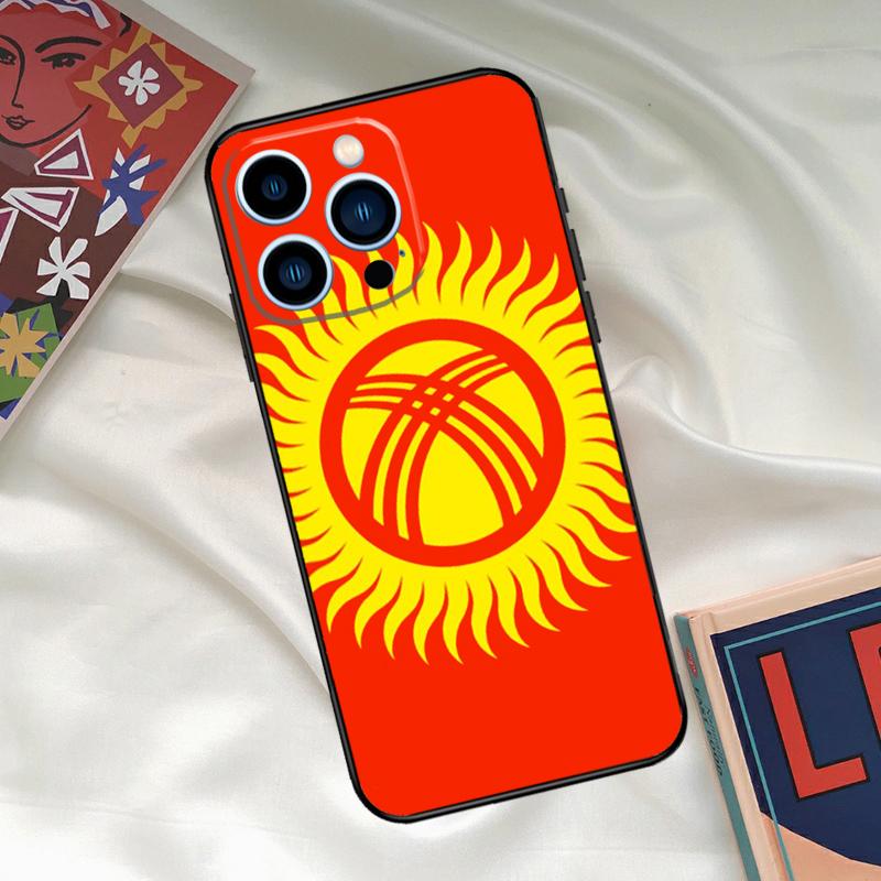 Kyrgyzstan Flag Phone Case For iPhone 16 14 13 12 11 15 17 Pro Max 15 16 Plus 13 Mini 16e 17 Air Funda Cover