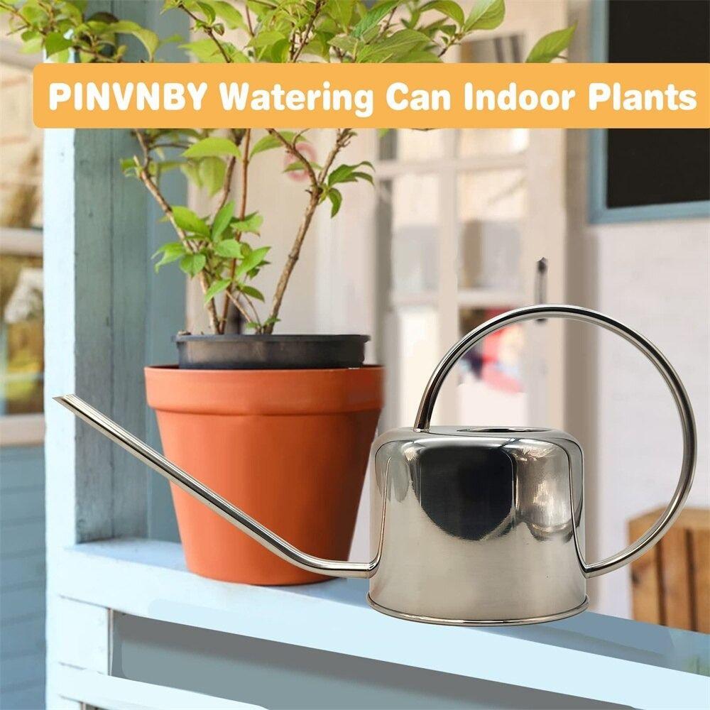 Stainless Steel Long Spout Watering Can Rustproof Leakproof Spray Kettle Watering Can Indoor