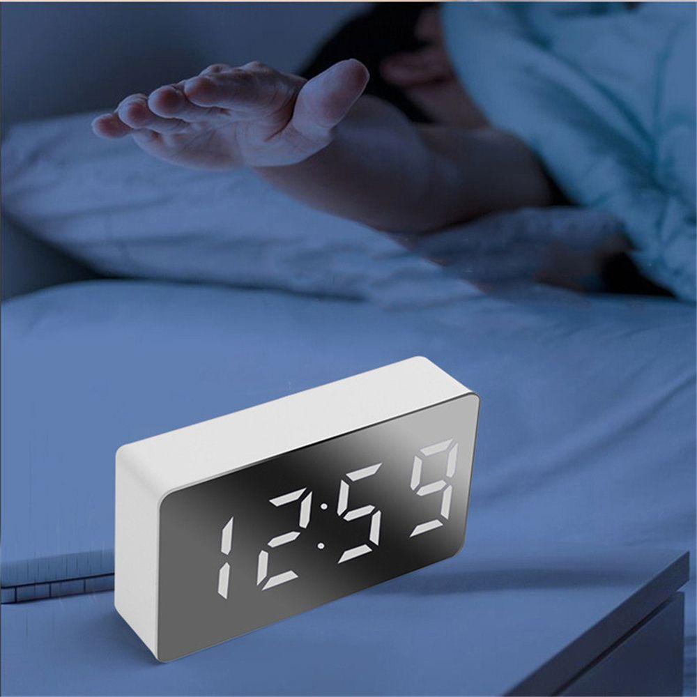 Multifunctional USB Display Time Digital Alarm Clock LED Display Mirror Clock Snooze