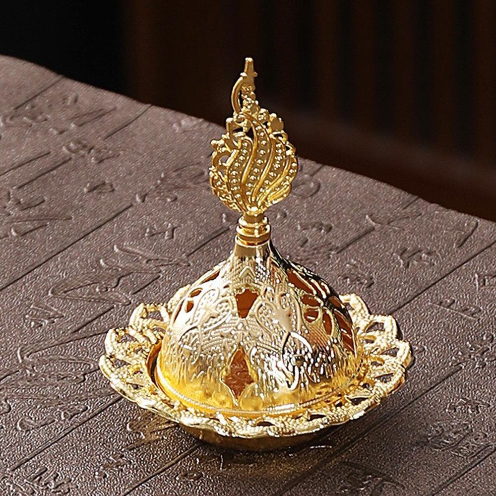 Gold Mini Censer Holder Zinc Zinc Alloy Aromatherapy Burner Creative Metal Incense Burner  Middle East