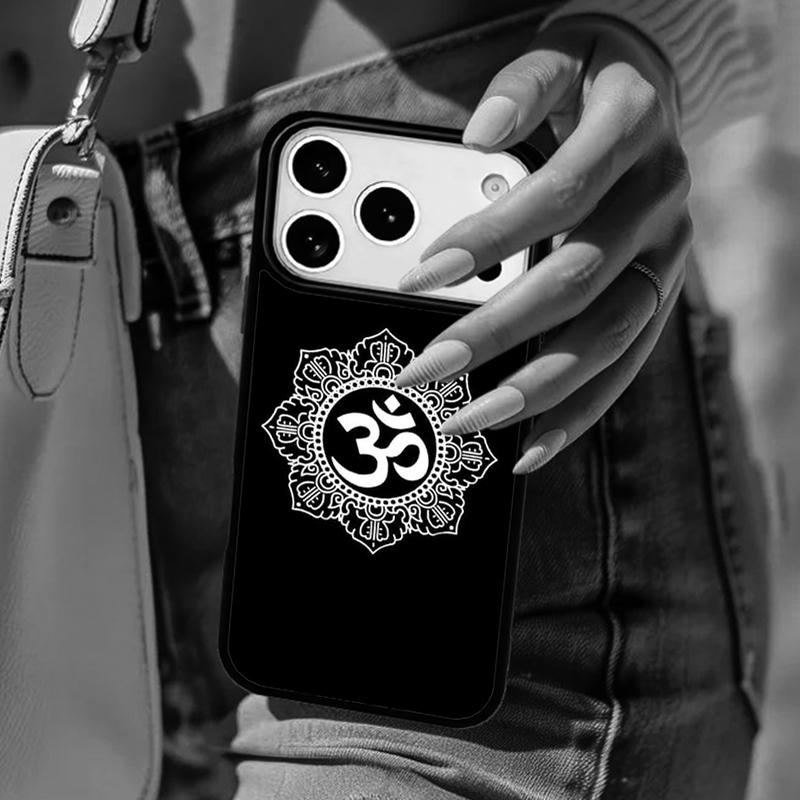 Aum om Намасте символ цветочный дзен йога Чехол для телефона Для iPhone 17 Air 14 15 13 12 Max Чехол Для Apple 16 16e 11 Pro Max Plus Coque
