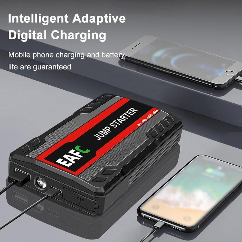 EAFC Портативный автомобильный пуско-зарядное устройство, Аварийный Power Bank, Мобильный источник питания - 12В Аварийный усилитель аккумулятора Зарядное устройство