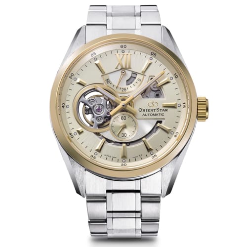 Orient Star RK-AV0124G Men's Automatic Watch, Modern Skeleton Design, Mechanical Movement, Made In Japan, with 2-Year Manufacturer's Warranty, Open He