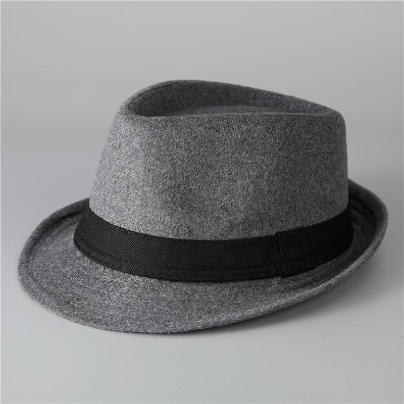 Цилиндр мужской осенне-зимний британская джазовая шляпа шляпа джентльмена утолщенная шерстяная теплая шляпа