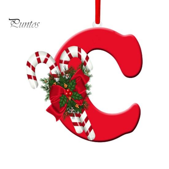 Подвесные украшения красного цвета из 26 букв со шнурком и рождественскими цветочными подвесками Рождественская елка Украшение в виде капли Праздничная вечеринка Новый год Рождество