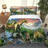 Full Double Bed Set Animal Dinosaurs 3D Duvet Cover King Queen Funny Bedding Set Kids Girls Polyester Cover 2 Pillowcase