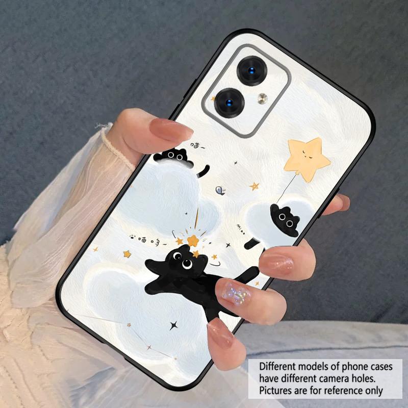 Мультяшный Лунный Кот Для Motorola Moto G 04 G05 G14 15 24 34 35 54 55 75 84 85 Edge 40 50 Fusion 60 Fusion силиконовый мягкий чехол для телефона