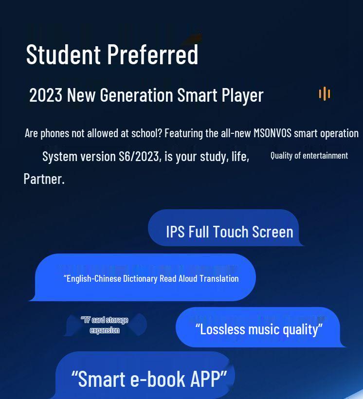 Student MP5 Touchscreen Portable Player: Read Novels, Listen To Music, Connect Via Bluetooth. Perfect for High School Students.