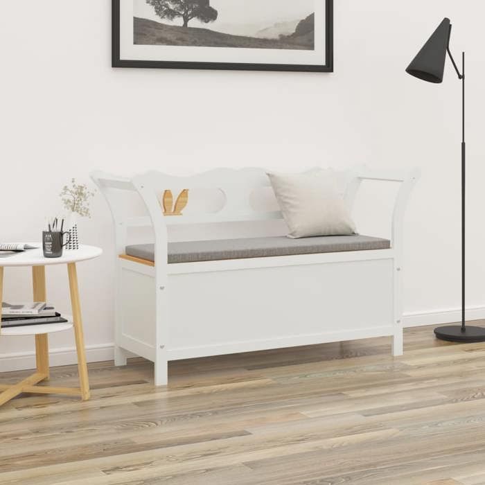 VidaXL White Bench 107x45x75.5 Cm Solid Fir Wood 351774