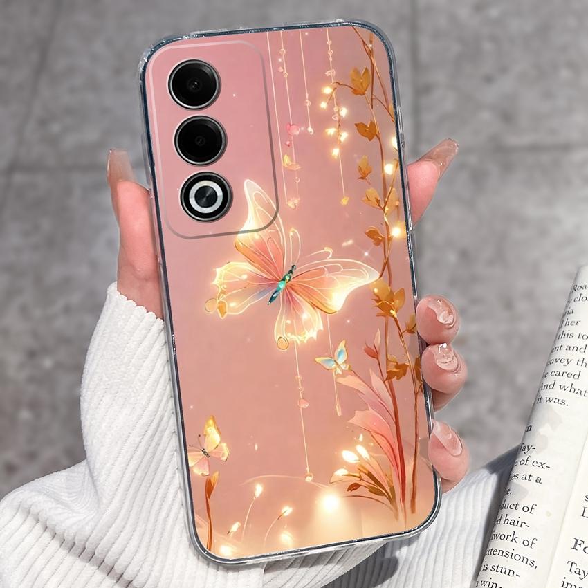 Роскошный противоударный чехол для телефона Oppo A3 A5 A1 Pro A3x AX5 AX5s A7 A8 Ace2 с милыми цветочными узорами, прозрачная защита из ТПУ, задняя крышка для корпуса Oppo