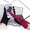 Velvet Plaid Gloves Gothic Lolita Touch Screen Gloves Fashion Wool gloves  for Women