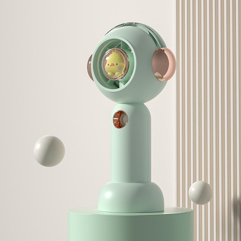 Mini Handheld Fan With Spray USB Rechargeable Portable Fans Camping Outdoor Turbine Desktop Small Yellow Duck Hand Held Fans