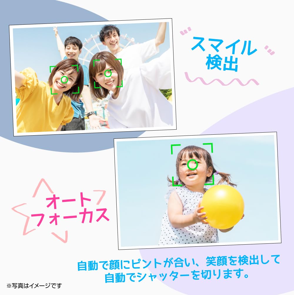 SACCONNECT Compact Digital Camera Approximately 13MP CMOS Smile IPS 16x Digital MicroSD Card Video Retro White Metering Continuous Slow Time Made in