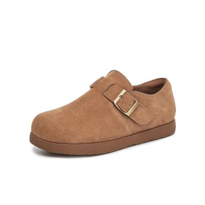 2025 осень кожаные одинарные туфли новая обувь женская обувь универсальные ретро спортивные балетки повседневные всеохватывающие белые туфли