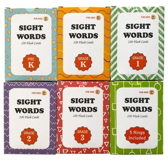 1 Set Sights Words Flash Cards Alphabet ABC English Words Spelling Preschool Learning Educational Cognitive Flashcard Toddlers Boys Girls Gift