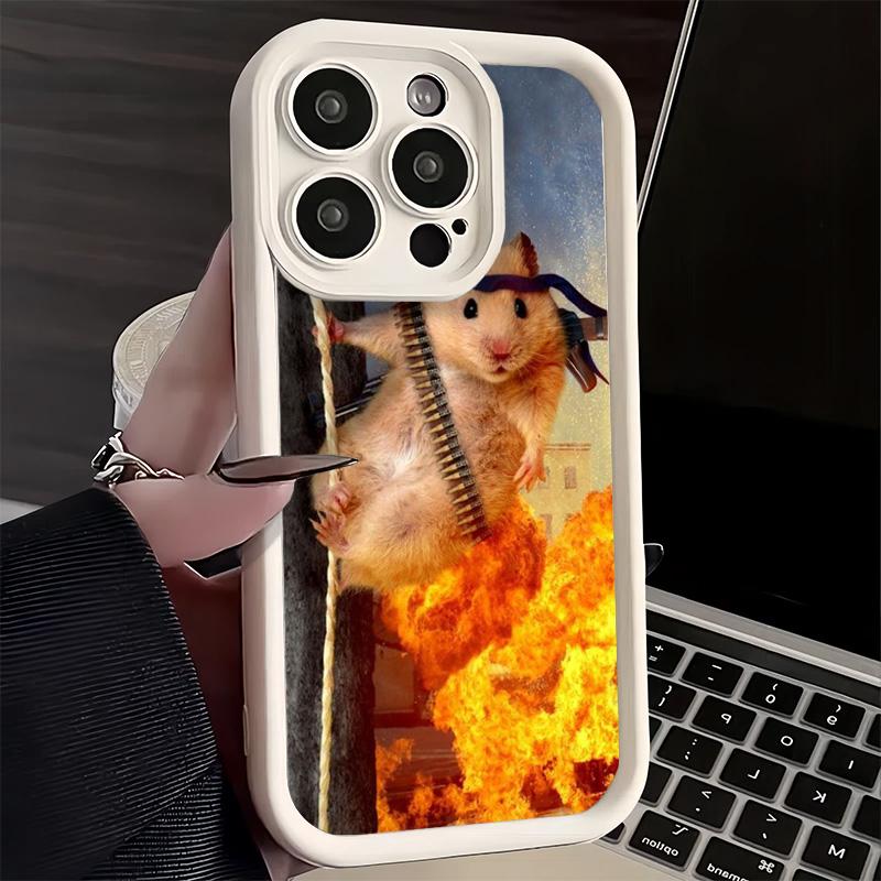 Чехол для телефона iPhone 17 Air 16E 15 16 Pro Max Смешной Милый Питомник Хомяк Чехол 14 Plus 13 12 Mini Мягкий Силиконовый Fundas