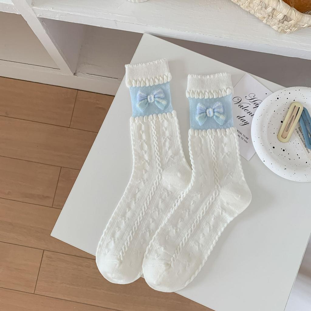 Кружевные носки женские летние ультратонкие прозрачные шелковые носки с цветочной вышивкой японский кавайный мультфильм милый стеклянный шелковый носок