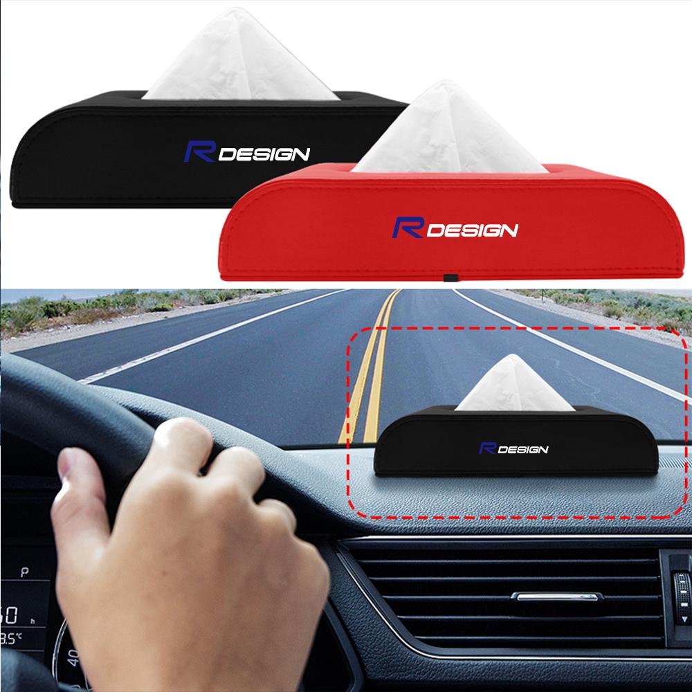 New 3D Leather Tissue Box Drawer Desktop Kitchen Napkin Storage Boxes For Volvo Rdesign T6 AWD C30 S40 S60 S70 S80 V40 V50 V70
