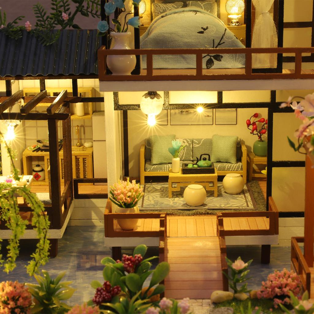 Модель здания кукольного дома 3D головоломка мини DIY комплект производство и сборка игрушек для комнаты украшение спальни с мебелью