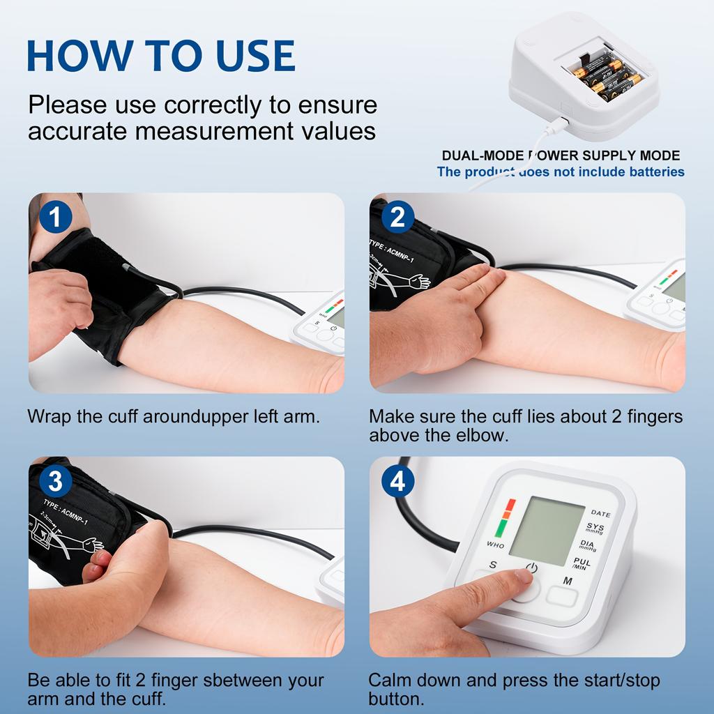 Портативный тонометр на плечо «Все в одном», большой ЖК-дисплей, управление одной кнопкой, голосовые отчеты, оповещения о гипертонии