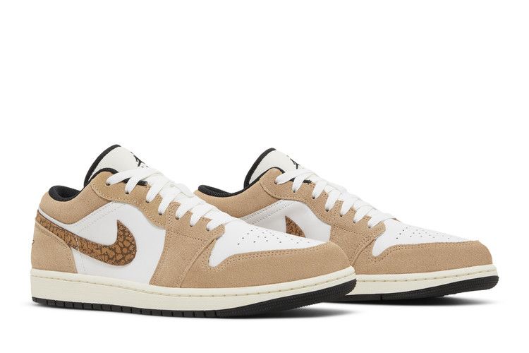 Men's Sneakers Nike Jordan 1 Low SE Brown Elephant Hemp/Metallic Gold-White-Light British Tan-Black