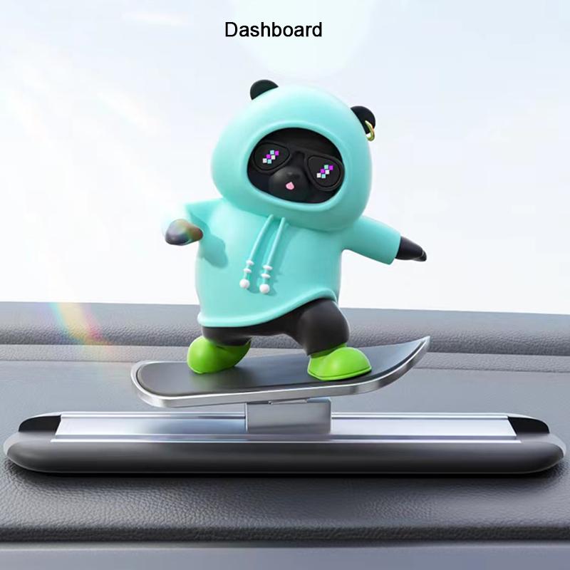 Creative Cute Skateboard Bear Car Center Console Moving Scooter Bear Car Decoration Ornaments Interior Accessories