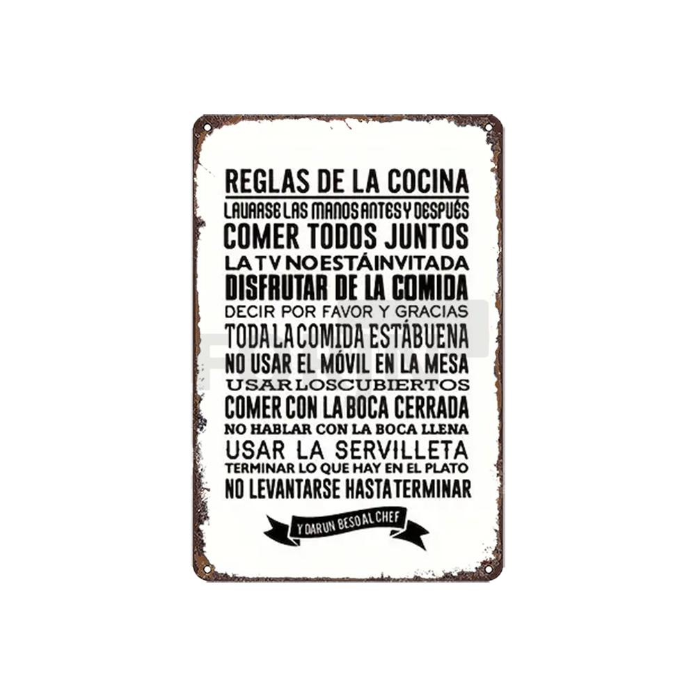 Spanish Inspirational Quote PosterSpain Wall Art Metal SignBlack and White Minimalist PaintingGift for Home Room Office De