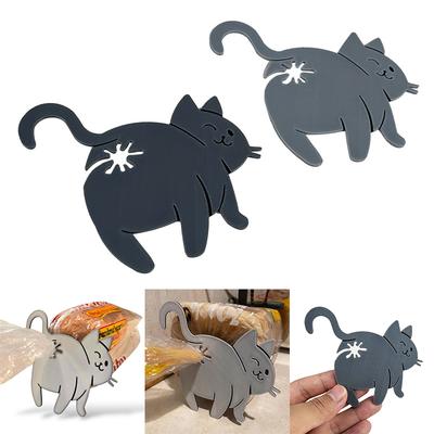 2 шт. 3D кошачья попа, зажим для пакета для хлеба, зажим для запечатывания пакета для закусок, новинка, кухонный гаджет, зажим для пакета для хранения продуктов, для любителей кошек