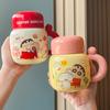 Crayon Xiaoxin Ceramic Kettle High-value mug with lid Cute large-capacity coffee water cup Birthday gift