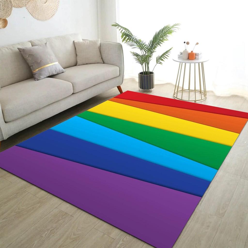 Радужный ковер Разноцветный ковер в радужную полоску Радужный ковер Разноцветные коврики Полосатый ковер Коврики в радужную полоску