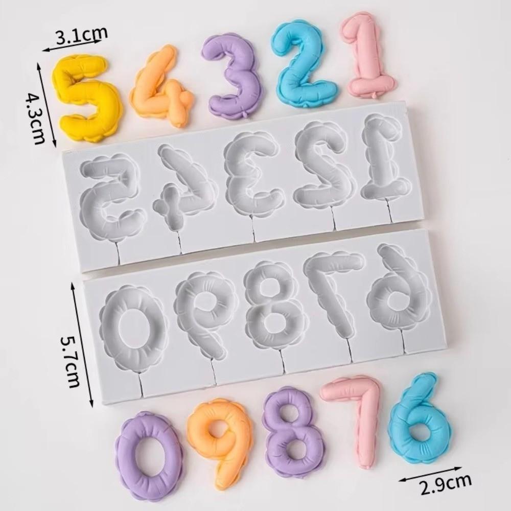 Food Grade Fondant Cake Decorating Mold Lollipop Shape Resin Clay Mold Creative DIY Number Mold