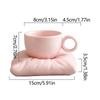 Modern Coffee Cups Pillow Coaster Decor Ceramic Mug Afternoon Tea Cup and Saucer Set Office