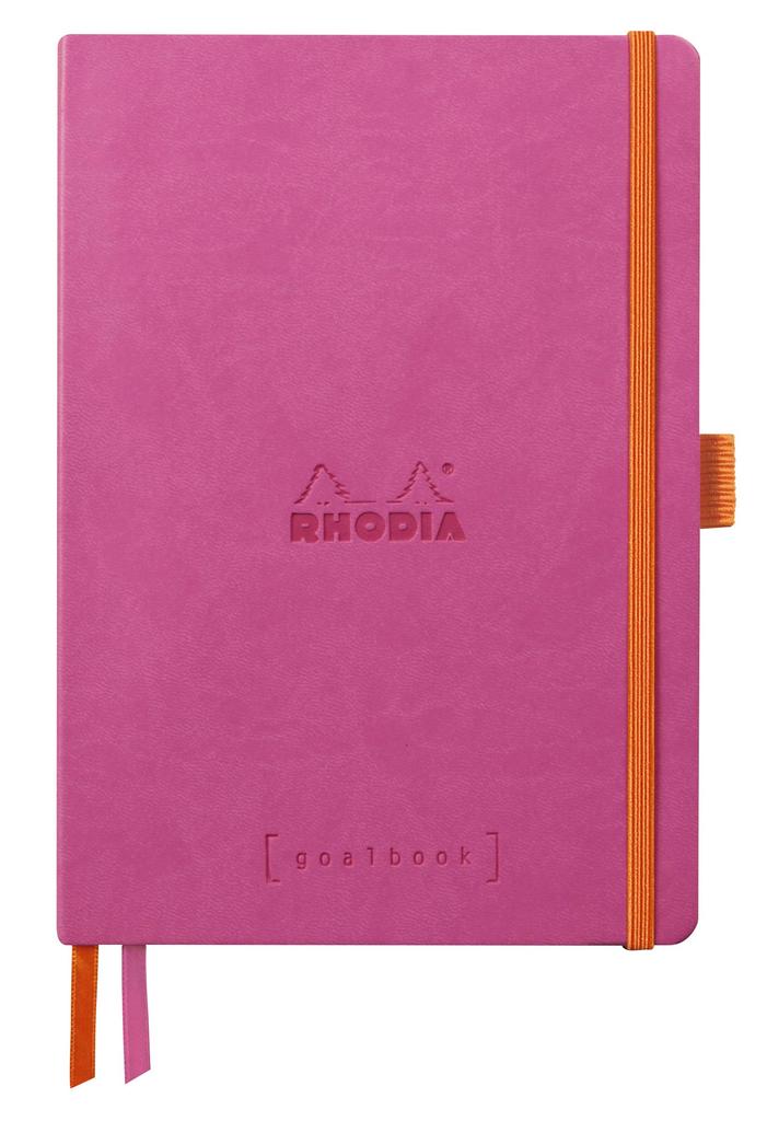 Rhodia Rhodiarama Goal 240 Dotted Italian Leather Fuchsia Pink Book, A5, Pages, Grid, Cover, (CF117809)