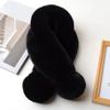 Women Winter Scarf with Wool Ball Decoration Solid Color Thickened Plush Warm Scarf Winter Outfits Accessories