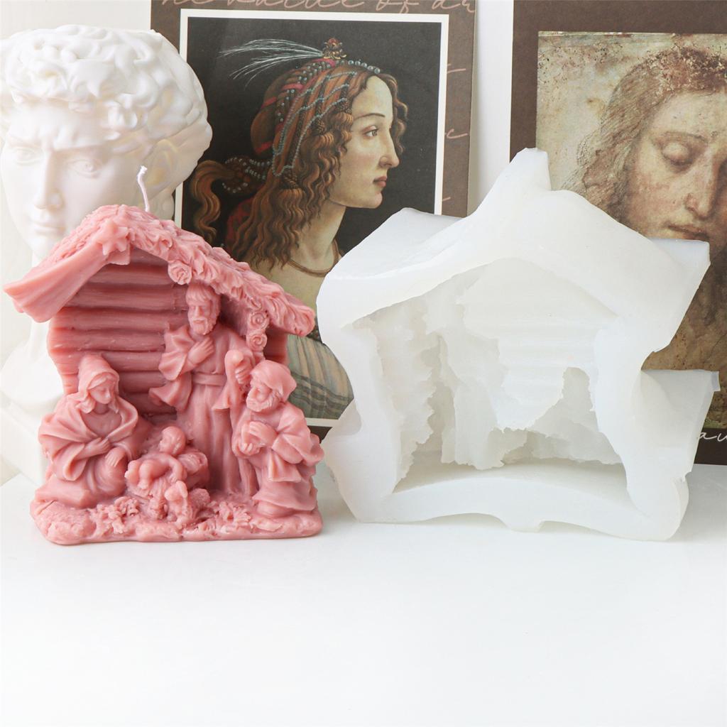 Религиозная скульптура Силиконовые формы для свечей для мыла Рождественские украшения Силиконовые формы для свечей из эпоксидной смолы