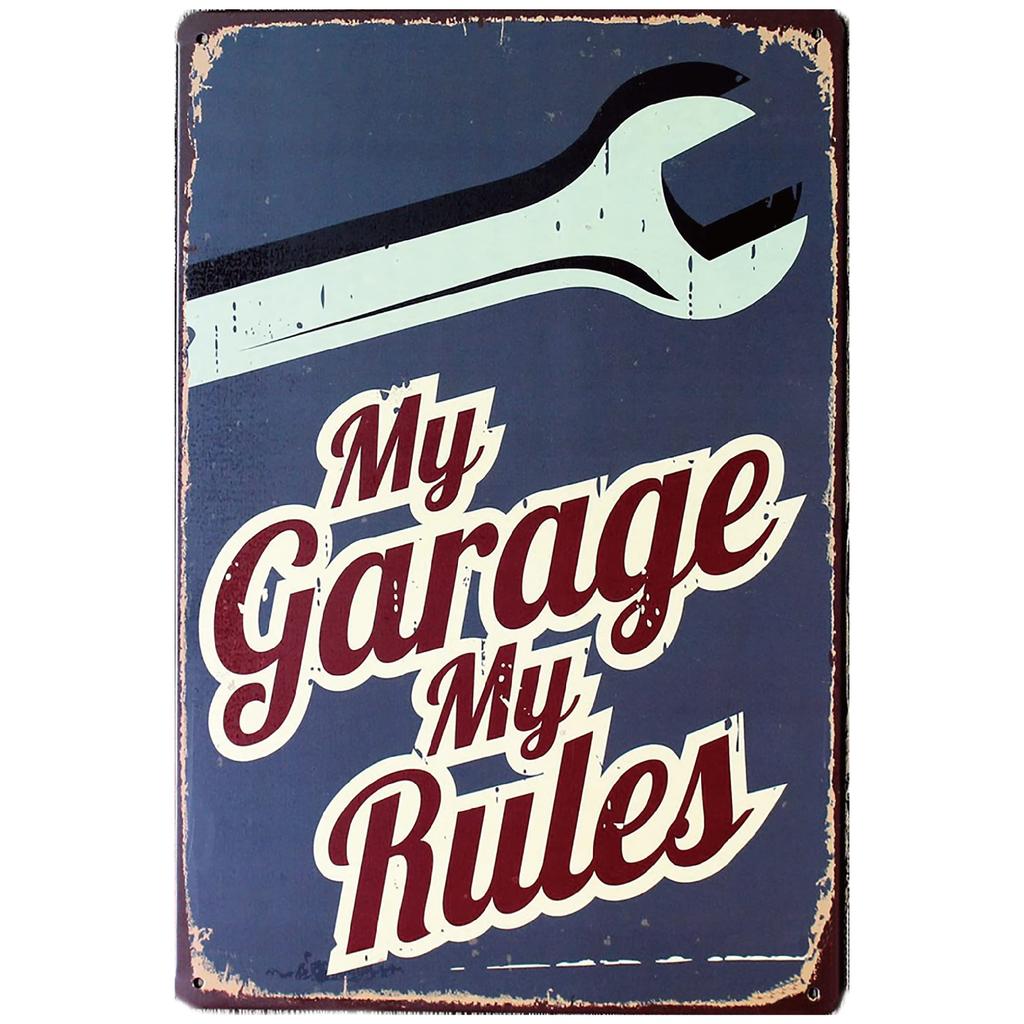 Металлическая табличка Простой гараж Набор из 5 металлических пластин Американский винтажный стиль Настенное украшение Ретро Разные товары Декор Металлические разные товары