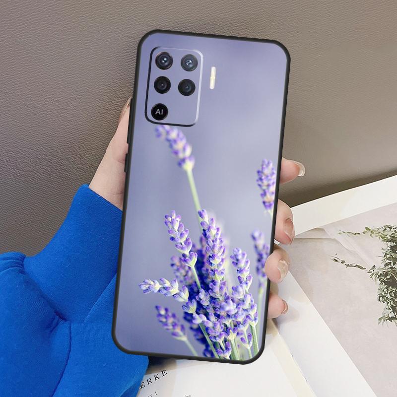 Чехол с фиолетовым лавандовым цветком для Oppo A77 A57 A17 A60 A80 A40 A74 A54 A94 A78 A98 A18 A38 A58 A96 A76 A16 A15 A5 Pro