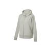Fitness Series Solid Color Casual Hooded Cardigan Long Sleeve Sweatshirt Women Sweatshirt Stone-Grey AWDT802-2