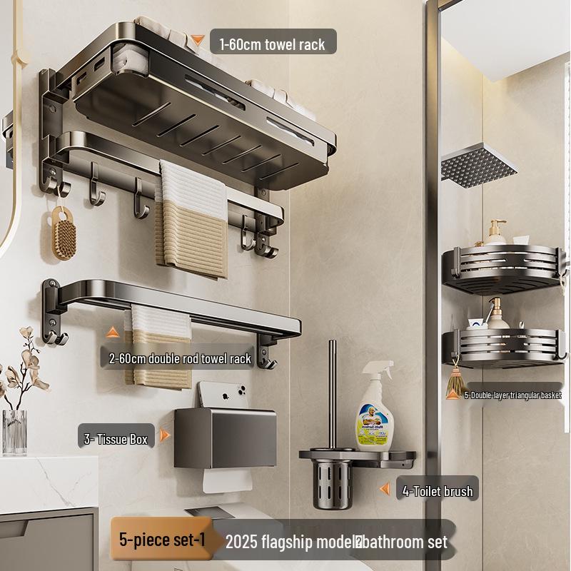 Настенная складная вешалка для полотенец для ванной без сверления